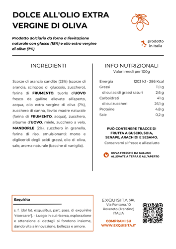 Dolce pasquale all'Olio Extra Vergine di Oliva